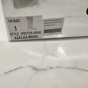 Azalea Wang Orange Multi Fur Stiletto Boots